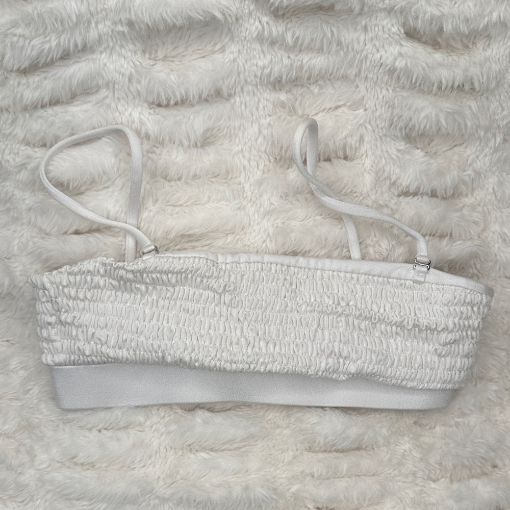 White‎ Smocked Bikini Top